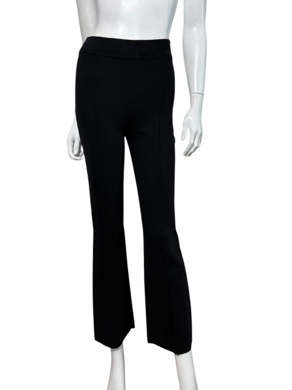 White + Warren Superfine Organic Cotton Kick Flare Pants Black Small S $295